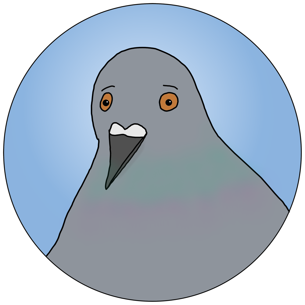 Pigeon artwork for an article about Latin bird names